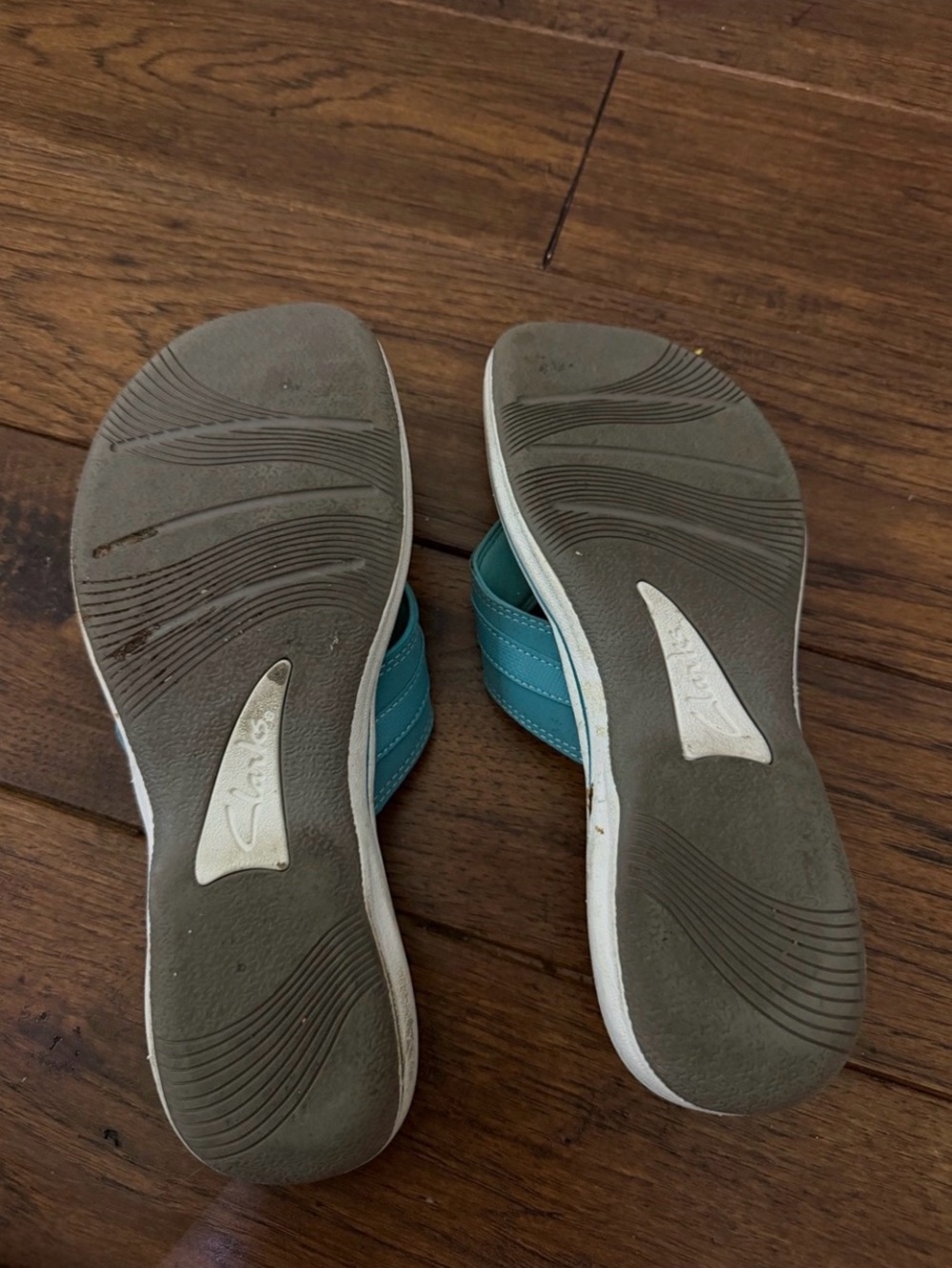 Clarks Cloudsteppers Teal and Gray Women's Sandals Size 9 - Picture 3 of 3